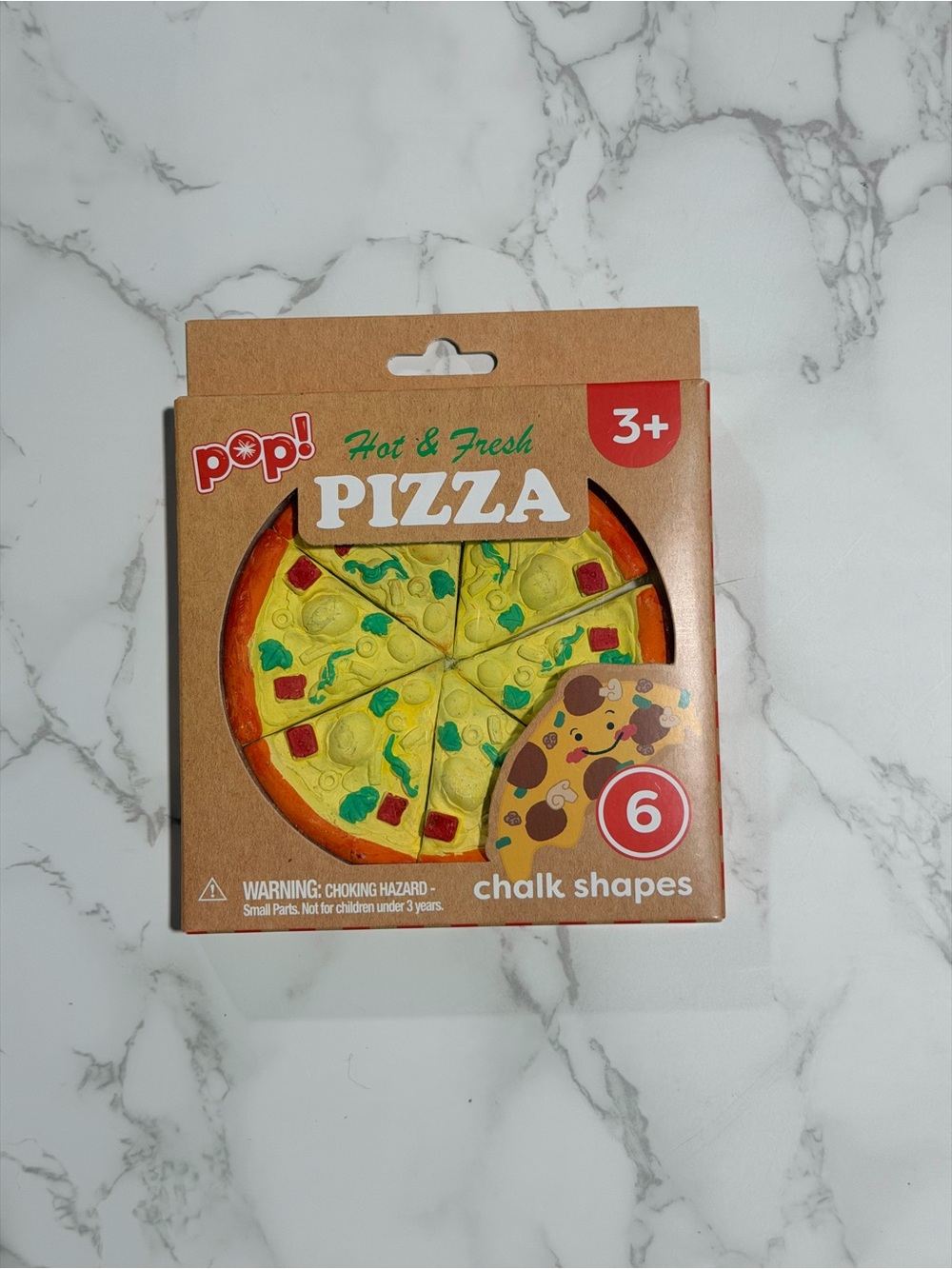 pop Pizza Chalk Shapes Set - Yellow with Green & Red Accents